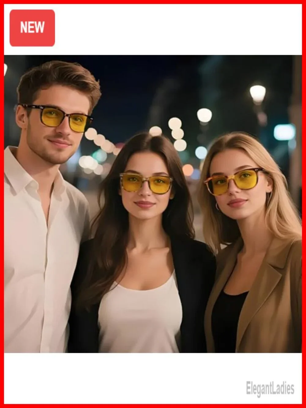 Polarized Night Vision Driving Glasses Anti Glare Yellow Tinted Sunglasses
